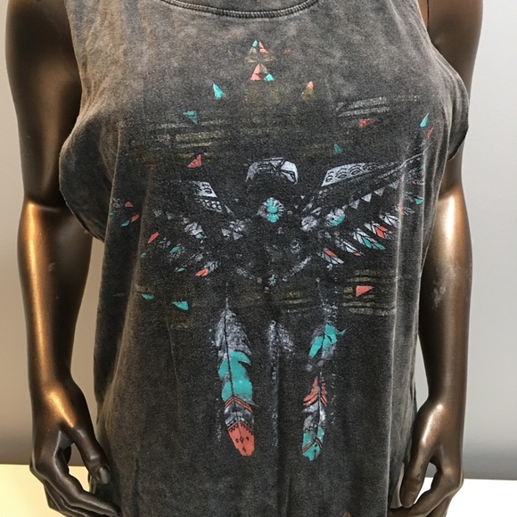 Sugar High Gray Fringed Western Tank - Picture 2 of 8